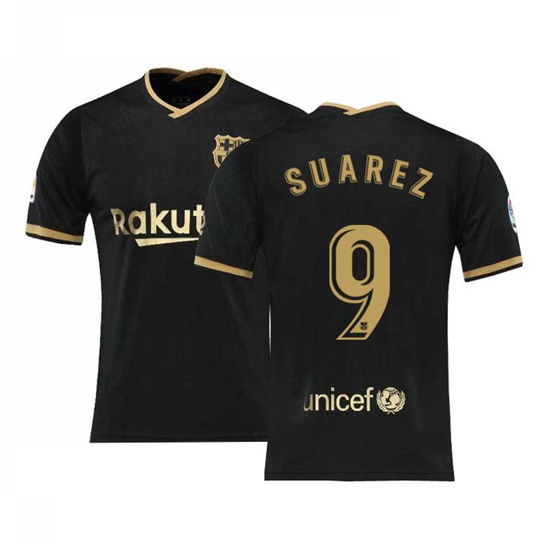 Sy3 2020-2021 Áo bóng đá sân khách Barcelona FCB Áo thun Unisex Áo Messi Suarez Dembele Griezmann De Jong Loose Plus