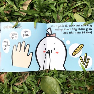 Sách Ehon Kĩ Năng Sống Miu Bé Nhỏ Đừng Mút Tay Nhé! (16 tuổi) - Song ngữ Anh Việt
