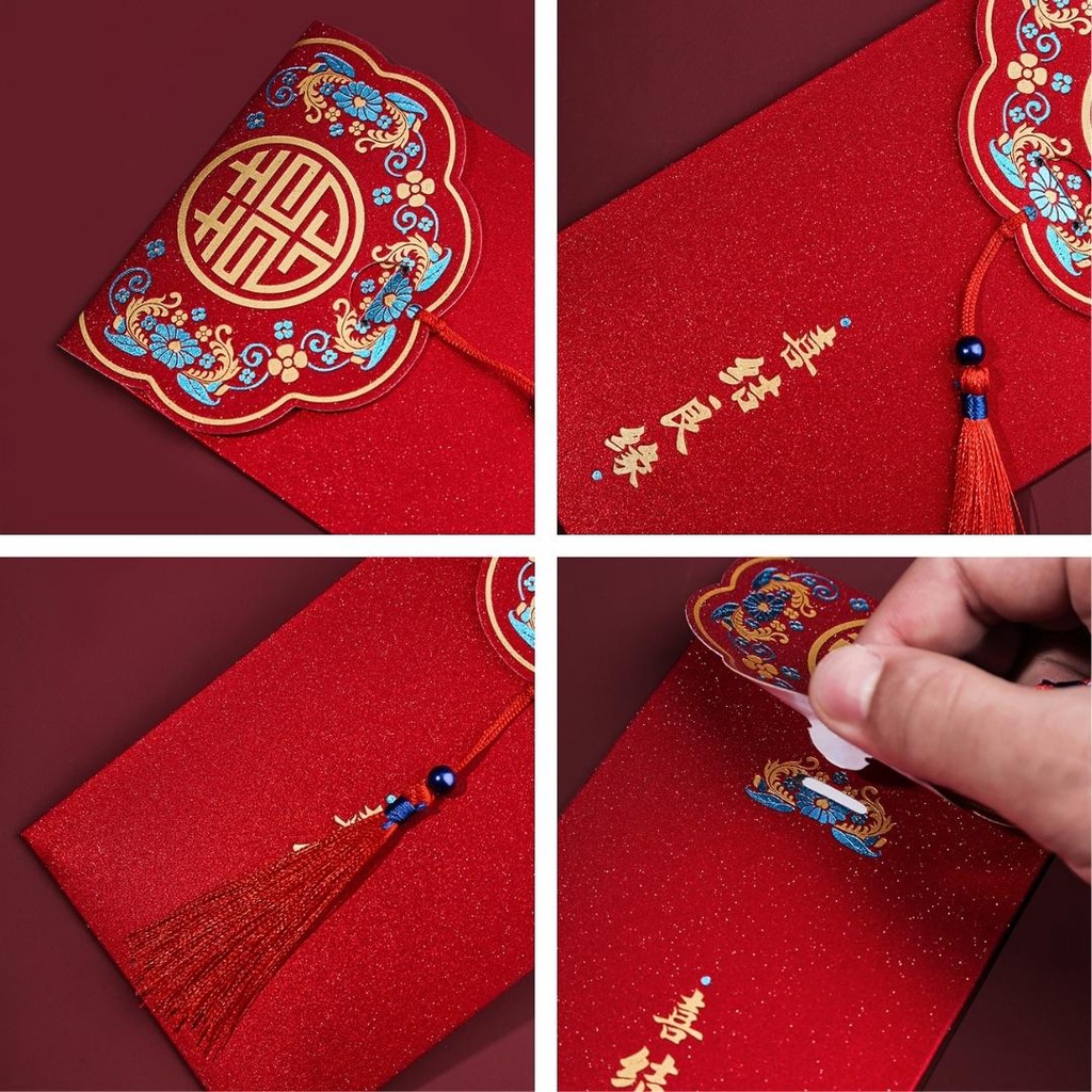 Bao Lì Xì Trao Duyên Lì Xì Báo Hỷ Năm Mới Có Tua Rua Đỏ Lì Xì 2026 Lì Xì Tết Đỏ Sang Trọng -PUPU HOUSE