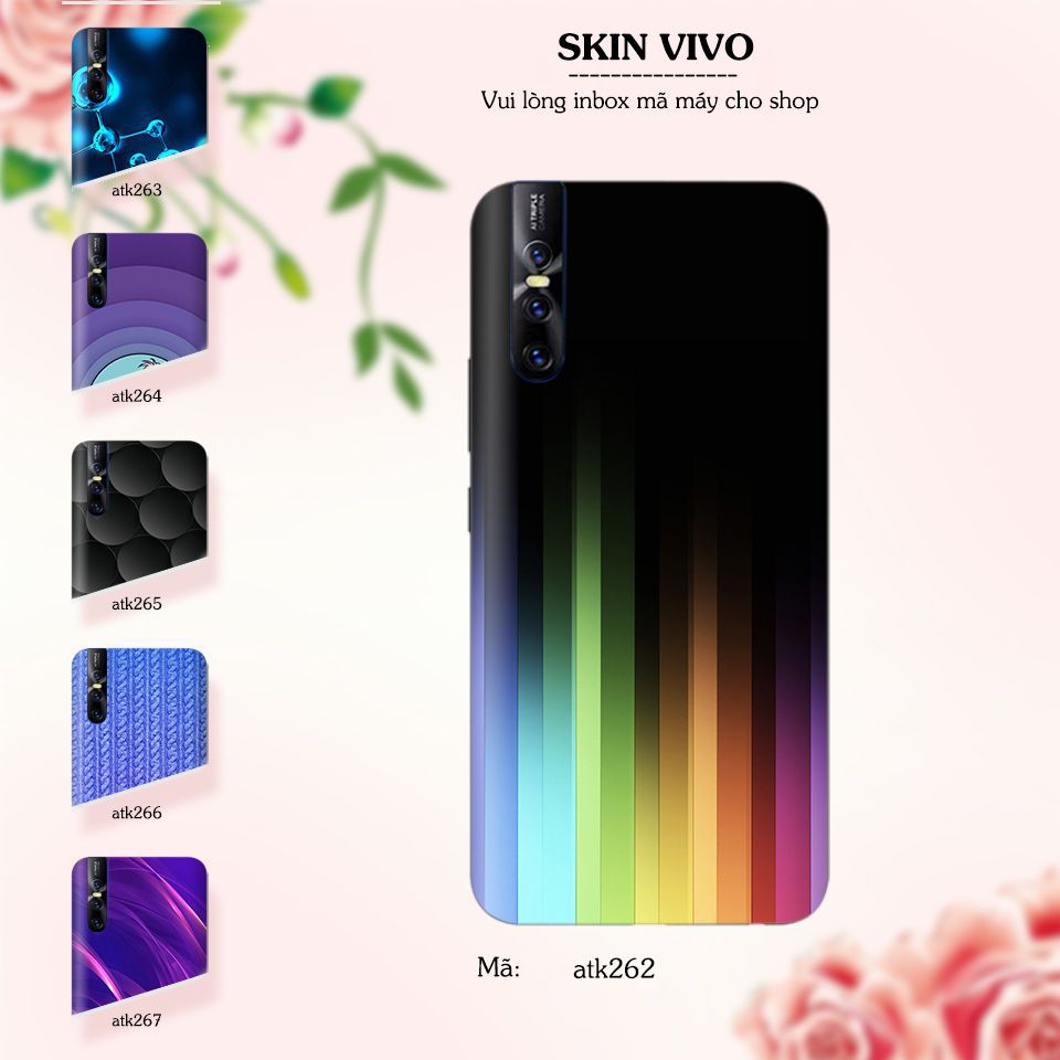Miếng dán skin cho các dòng điện thoại Vivo V7 - V7 Plus - V11 - V15 in nhiều mẫu cực đẹp