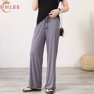 Phụ Nữ Modal Ống Rộng Quần Mùa Hè Mềm Mại Quần Ngủ Rời Thời Trang Palazzo Quần Co Giãn L-2XL