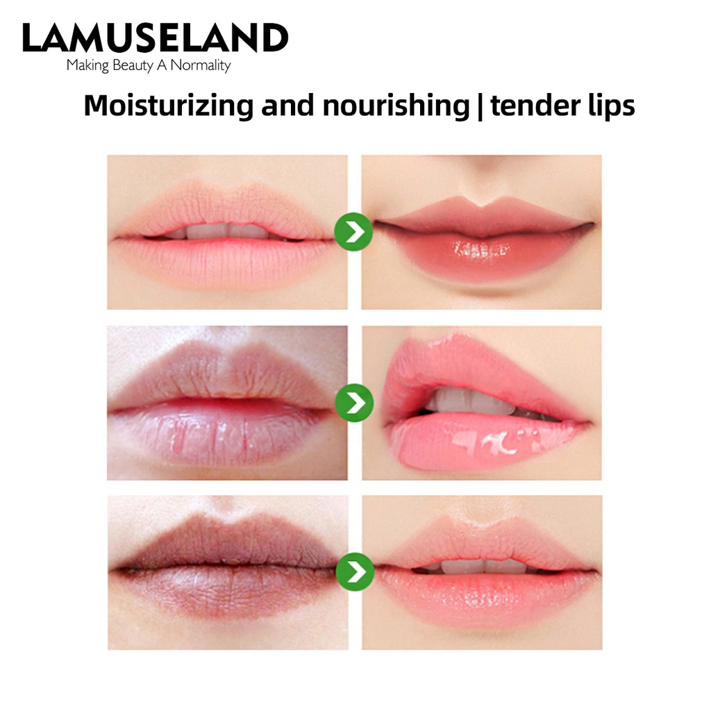 Ảnh Son môi LAMUSELAND Dưỡng ẩm Sáng bóng Plumping Chống nứt nẻ Mặt nạ dưỡng môi Unisex Son dưỡng môi 3