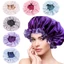 GAVESTO Satin Bonnet Điều chỉnh rụng tóc Mũ quấn đầu hai lớp