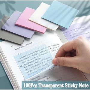 Bộ 50 Tấm Giấy Ghi Chú Trong Suốt Chống Thấm Nước In Họa Tiết Dễ Thương Tiện Dụng