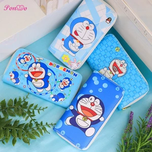 Ví Doremon hoạt hình cho trẻ em PU có dây kéo Ví dài