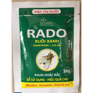 Thuốc Diệt Ruồi Tận Gốc RADO Ruồi Xanh Gói 20g - Diệt Ruồi Nhanh Chóng, Hiệu Quả, An Toàn Cho Nhà Hàng, Quán Ăn