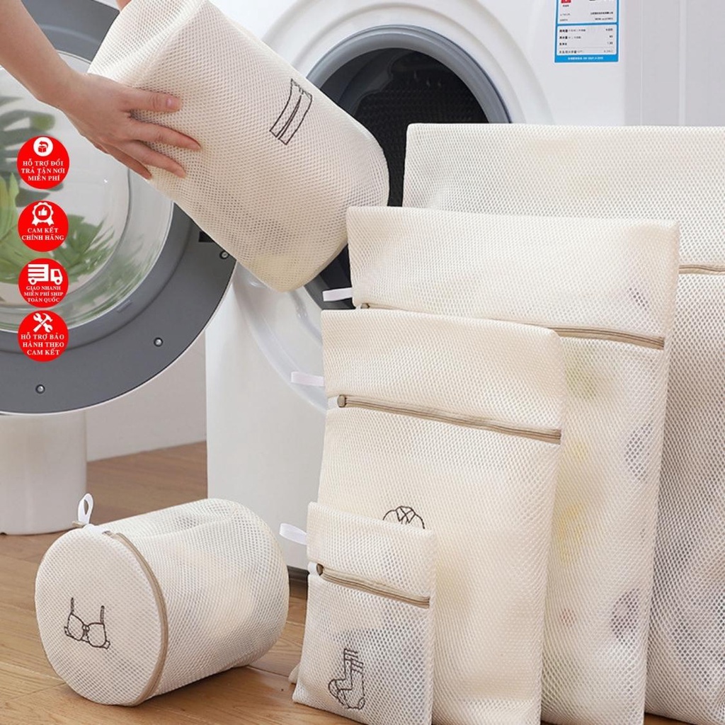Ảnh Combo 6 túi giặt 3 lớp bảo vệ quần áo, đồ lót dùng cho máy giặt cao cấp Amalife 2