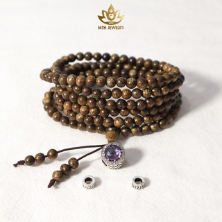 Vòng Tay Trầm Hương 216 Hạt 4mm Trầm Tốc Việt Mix Charm Bạc S925 Màu Đá Tùy Chọn - Mộc Trầm Hương MTH
