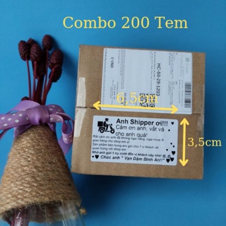 [Hỏa Tốc] ⚡ Combo 200 Tem Cảm Ơn Anh Shipper Có Sẵn Keo Kích thước 65x35mm