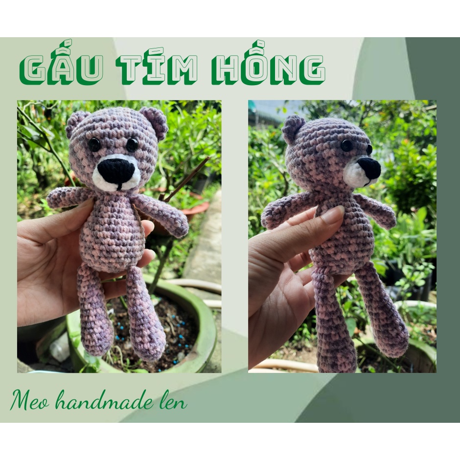 Gấu teddy len - Handmade len - Amigurumi (có chuông)
