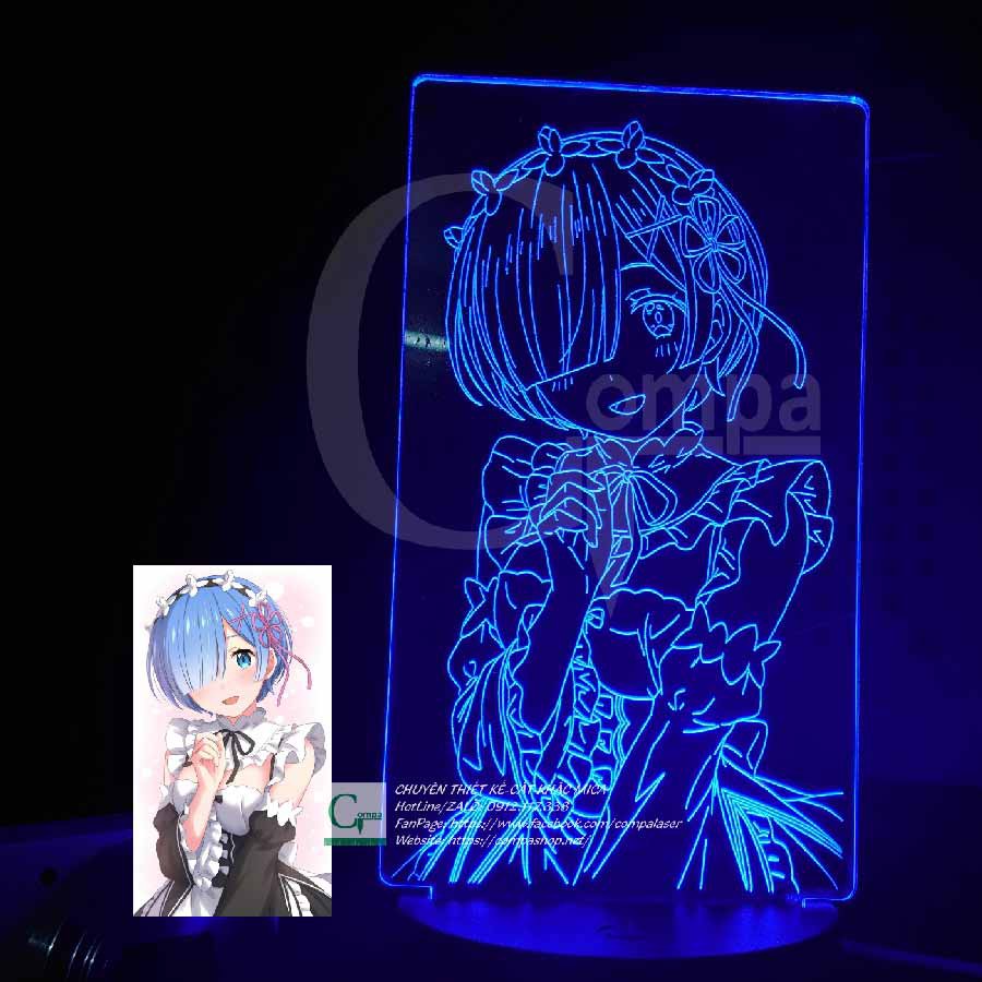 ĐÈN NGỦ ANIME LED 3D] Đèn Ngủ RE ZERO Rem Type 10 AREZ0110 16 MÀU TÙY CHỈNH  COMPASHOP | Shopee Việt Nam