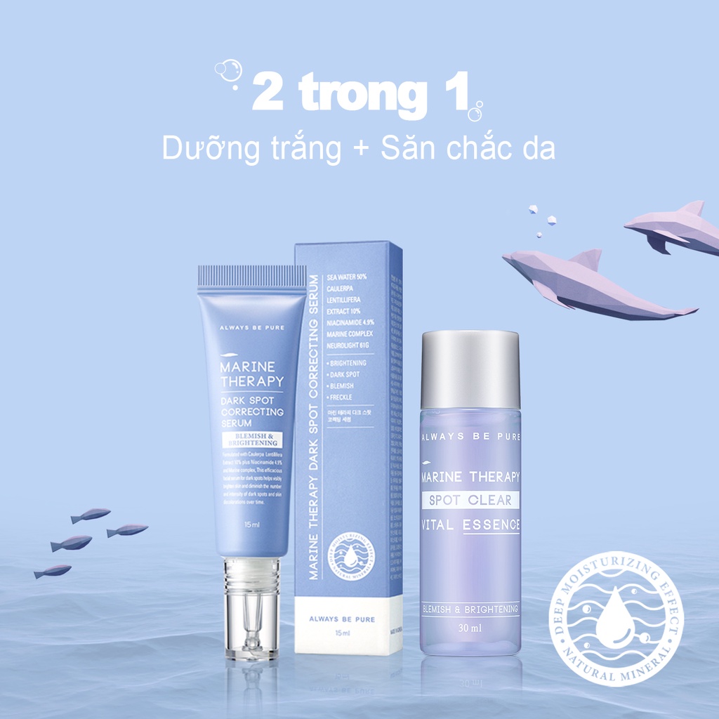Ảnh Bộ sản phẩm sáng da ALWAYS BE PURE Marine Therapy Spot Clear Vital Essence 30ml + Dark Spot Correcting Serum 15ml 1