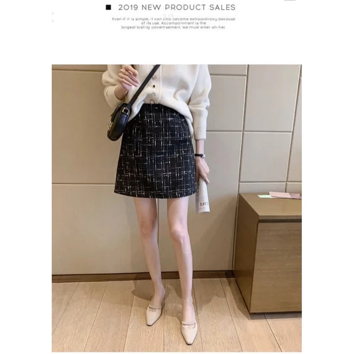 La Carosa Black Beige Skirt Tweed – 3