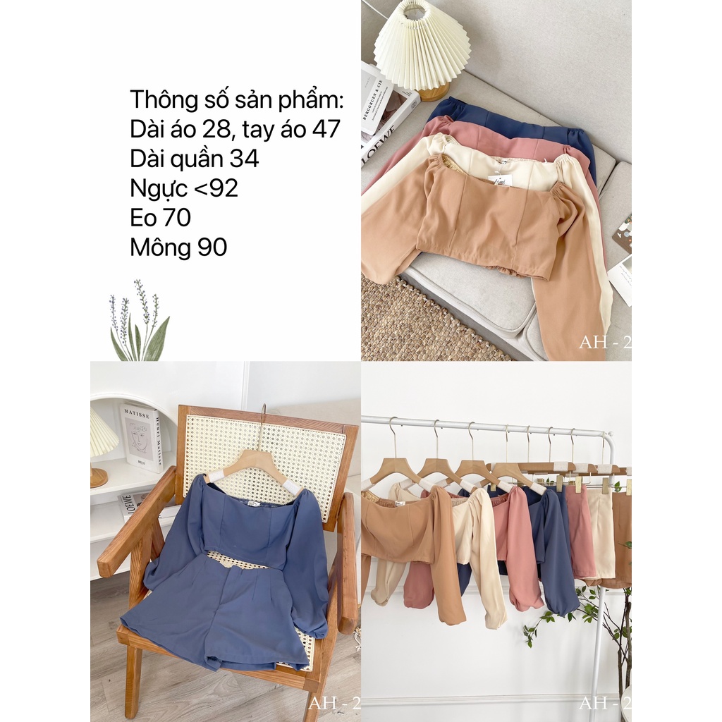 SET ÁO DÀI TAY QUẦN NGẮN MÀU DỄ THƯƠNG - NALY SET