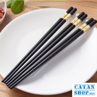 Bộ 10 Đôi Đũa Hợp Kim Mạ Vàng Hàn Quốc-GD557-DuaVang