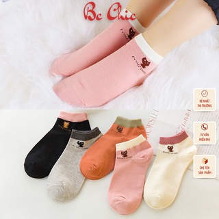 Combo 5 đôi tất mèo cổ ngắn trộn màu VECYLA
