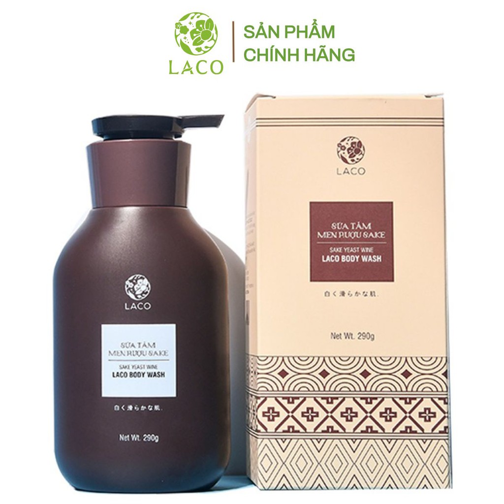 [Mã BMTTC60K giảm đến 60K đơn 50K] Sữa tắm trắng da menruou Sake Laco Luxury 290ml cho làn da trắng sáng mịn màng