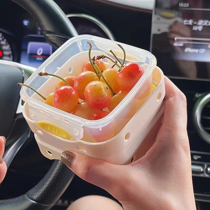 Cốc làm salad / sữa chua hai lớp kèm nĩa và nắp đậy trọng lượng nhẹ hỗ trợ giảm cân hai chiều mang đi tiện lợi