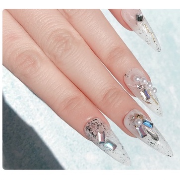 Set 100 Viên Đá Khối Nail Chân Bằng Hình Chữ Nhật Trang trí Móng Tay ANGELICA P152
