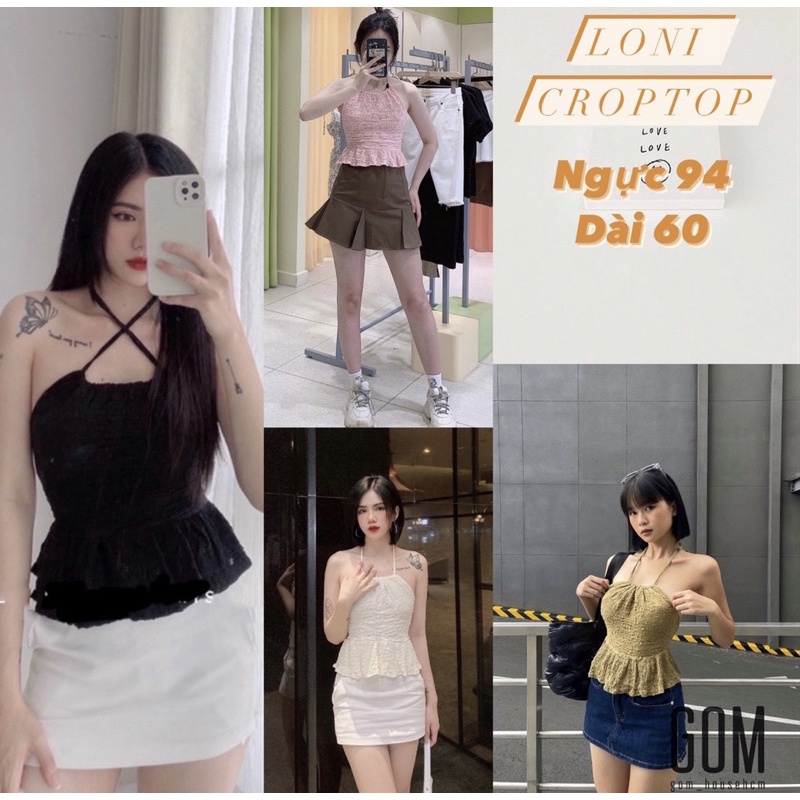 ÁO YẾM CHẤT LIỆU DÀU DẶN BA MÀU XINH XẮN CHO NGÀY HÈ - LONI CROPTOP