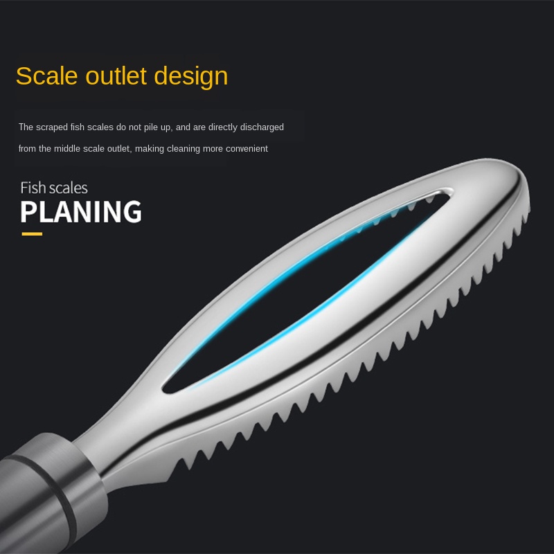 Công cụ khử vảy cá chuyên nghiệp bằng thép không gỉ 304 - Professional 304 Stainless Steel Fish Scaler Tool (Durable & Safe Design, Easy Clean Fish Skin Remover)