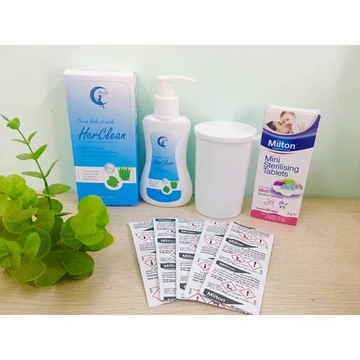 Combo 3 món: Gel rửa cốc nguyệt san, cốc khử trùng, 1 hộp viên tiệt trùng Milton
