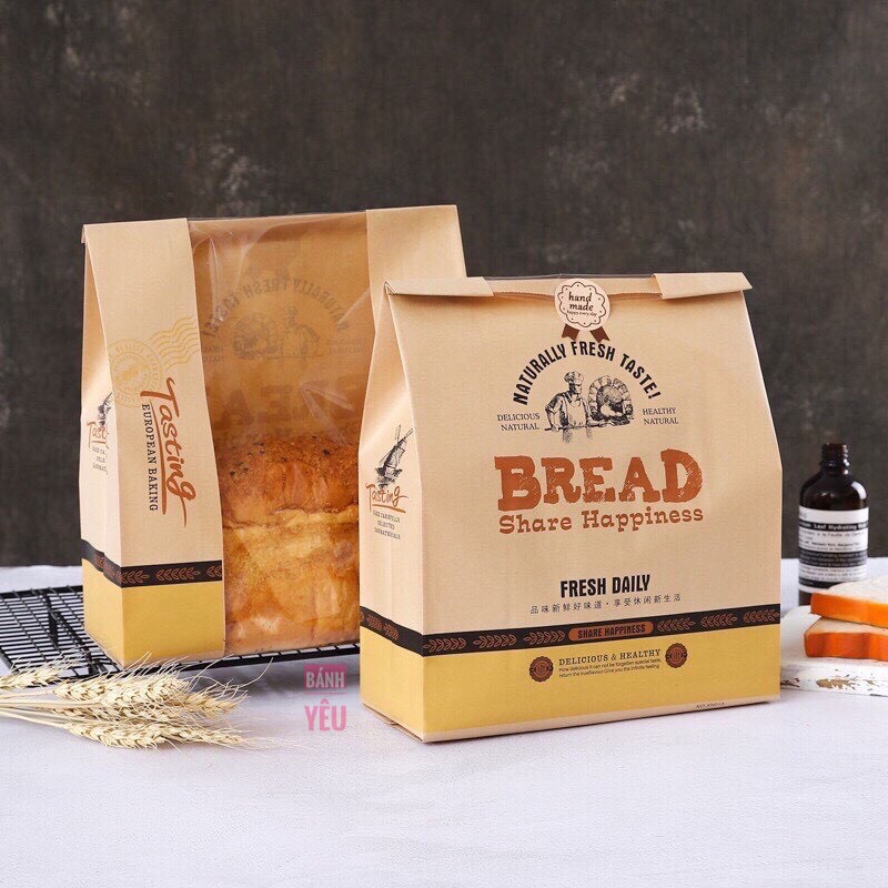 Bộ 10 Túi Giấy Đựng Bánh Mì Hoa Cúc/Bánh Mì Sandwich (BGTC)