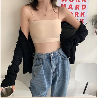Áo bra nữ su đệm mỏng co giãn tốt, mặc rất mịn và êm freesize, form ngực duới 82cm King Shop B-8881
