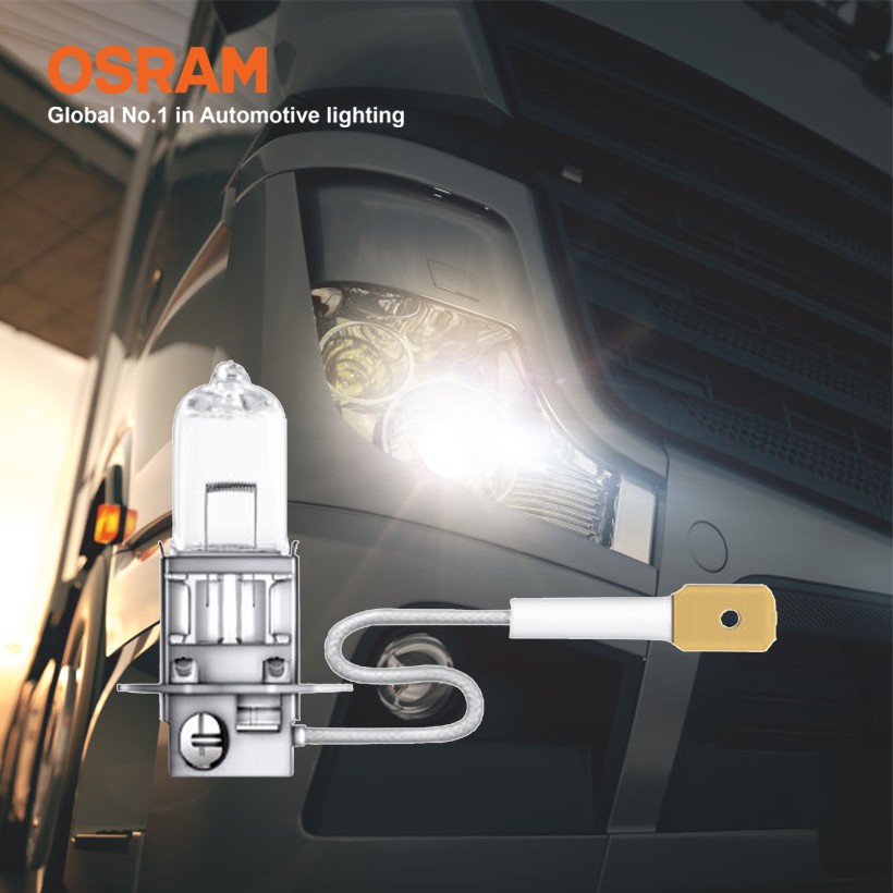 Combo 2 Bóng Đèn Halogen Tăng Sáng 100% OSRAM Truckstar Pro H3 24V 70W