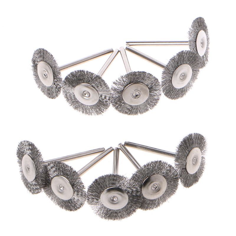 10pcs 22mm Platinum Blade Stainless Steel Wire Wheel Brush  Rotary Tool fo