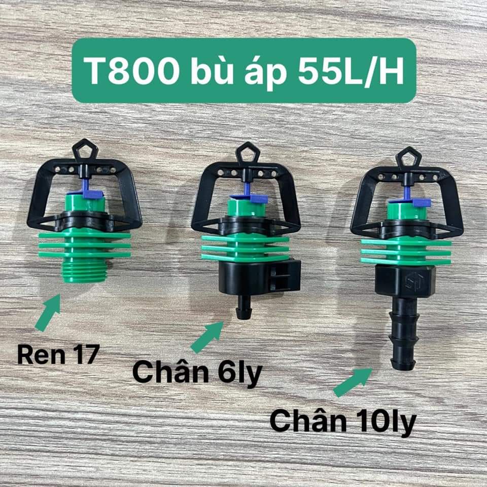 Béc tưới Bù Áp T800 Plus- Chuyên tưới địa hình dốc, Bán kính tuỳ chỉnh