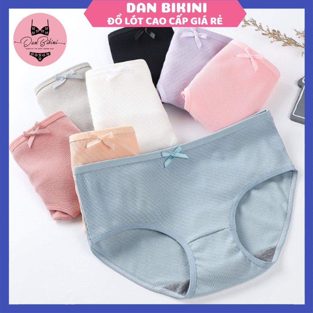 Quần Lót Nữ Cotton gân tăm kháng khuẩn đính nơ điệu đà dễ thương Danbikini