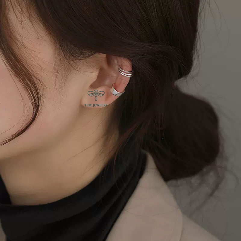 Ảnh Khuyên tai bạc nữ TLEE kẹp vành set 3 mẫu basic TLEE JEWELRY B0116 4