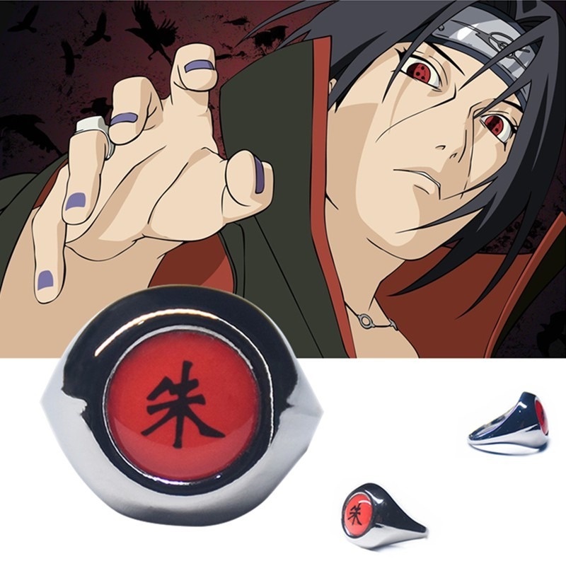 Phụ Kiện Nhẫn Kim Loại Hình Naruto Akatsuki Itachi Dễ Thương Thời Trang Hóa Trang Cho Bé Trai
