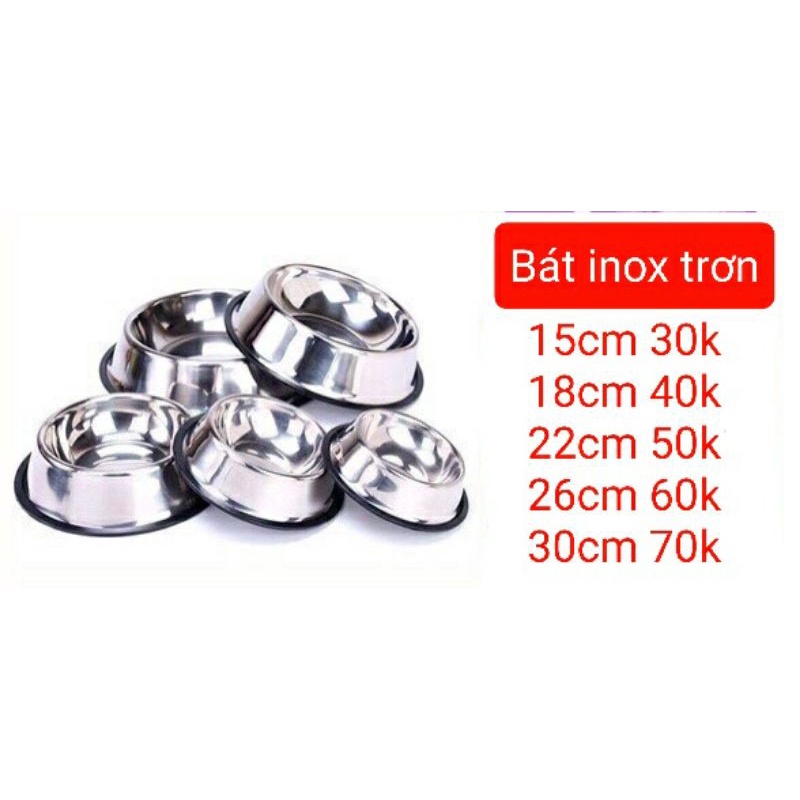 Chén inox chống trượt trơn in chân chó viền nhiều size cho thú cưng ...