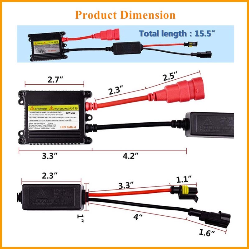 55w Siêu Mỏng Xe Xenon Chấn Lưu Bóng Đèn Pha Ô Tô DC 12V HID Chấn Lưu Cho H1 H3 H7 H8 H9 H11 9005 9006 HB3 HB4 H4