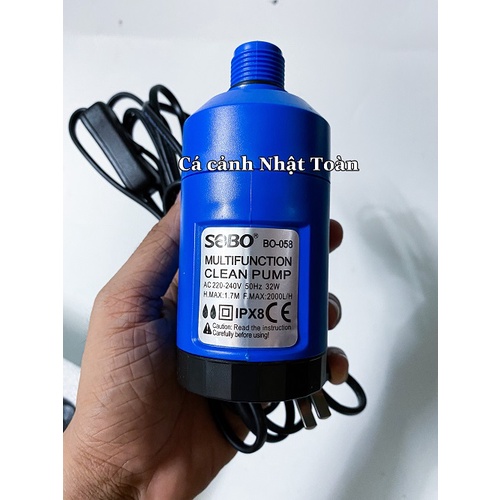 MÁY HÚT VỆ SINH HỒ CÁ TÍCH HỢP ĐẦU BƠM RẤT SẠCH SOBO BO-058