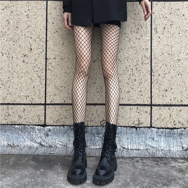 Tất Lưới Cho Nữ Gợi Cảm Với Chi Tiết Cut-Out Đầu Gối, Màu Sắc Đơn Giản Và Quần Lót Kèm Theo