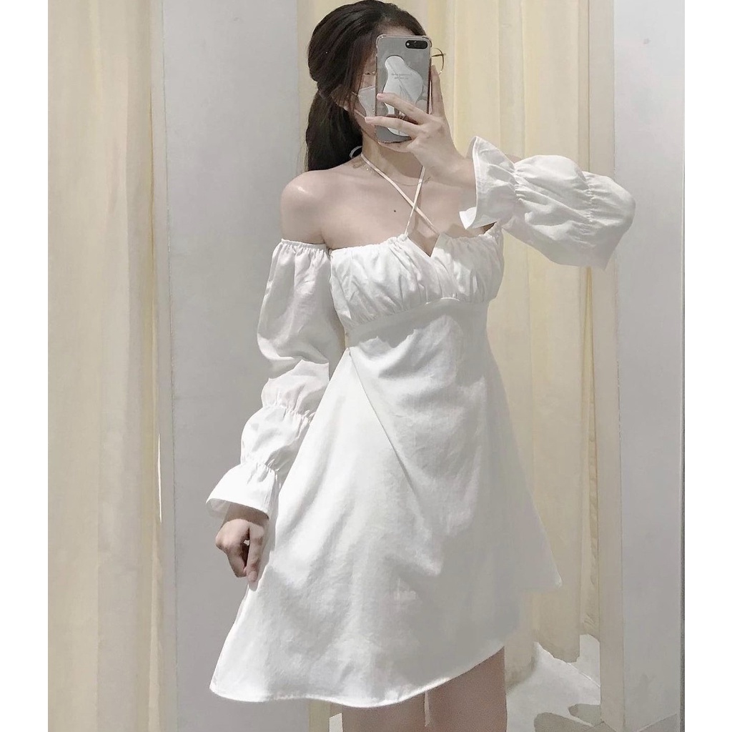 ĐẦM XÒE TRỄ VAI CỘT NƠ NGỰC SIÊU XINH - OLI DRESS