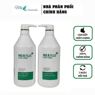 Bộ Dầu Gội Xả No8 Plus Keratin Collagen Phục Hồi Tóc,Kích Thích Mọc Tóc, Suôn Mềm Mượt Tóc 1000ml X 2