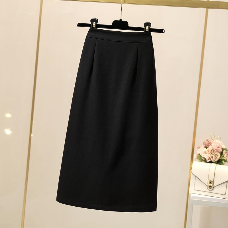 Phụ Nữ Văn Phòng Làm Việc Chắc Chắn Váy Bút Chì Màu Đen Nữ OL Thường Ngày Chia Bodycon Midi Váy