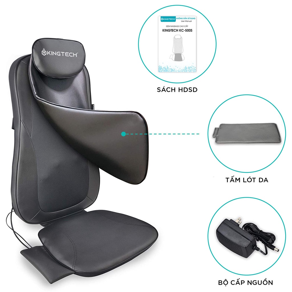 Mô tả Đệm Massage KINGTECH KC-500S - Mát Xa Lưng 3D Chuyên Sâu Dùng Trên Ghế, Kết Hợp Tính Năng Nhiệt Hồng Ngoại - Chính Hãng - 8