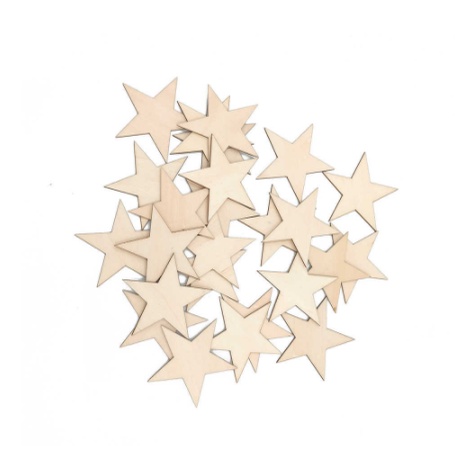 Set 10 Miếng gỗ DIY trang trí decor phòng, cửa hàng (Hình tròn, Trái tim, Ngôi sao tùy chọn)