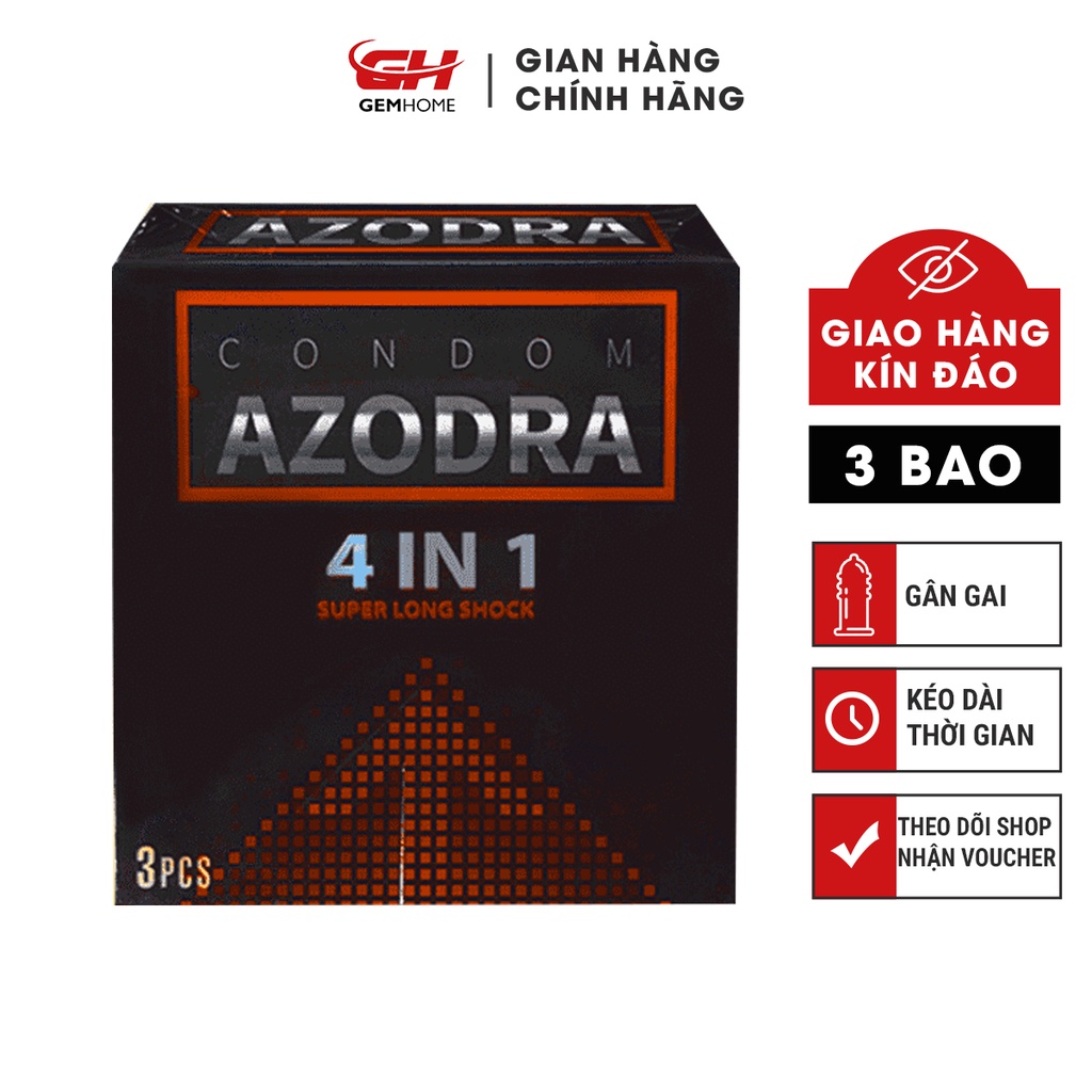Ảnh Bao Cao Su Azodra Tổng Hợp Gân, Gai, Mỏng, Kéo Dài Thời Gian Quan Hệ GEMHOME 2