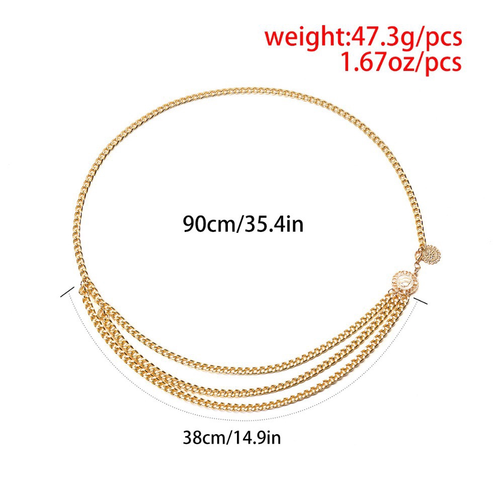 Ảnh Dây thắt lưng AIJOLEN bằng kim loại nhiều lớp thời trang cổ điển cho nữ 4