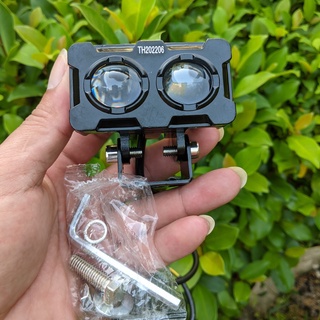Đèn trợ sáng bi cầu X25 Pro 2 mắt xe máy ô tô siêu sáng 45W chế độ cốt vàng pha trắng hàng cao câp dành cho khách víp