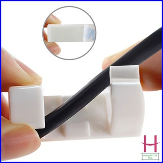 Bộ 20 kẹp cố định dây điện, dây cáp sạc dán tường thông minh tiện lợi { H }
