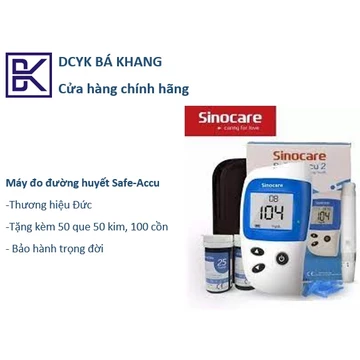 [hỏa tốc] Máy đo đường huyết Safe-Accu 2 tặng kèm 50 que 50 kim, 100 cồn