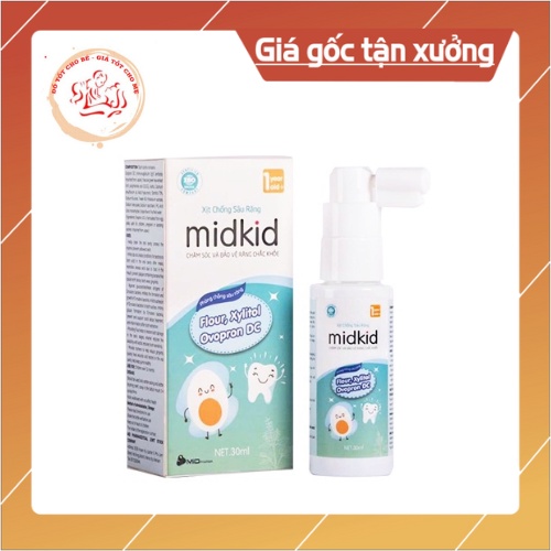 Xịt Midkid chống sâu răng cho bé chai 30ml