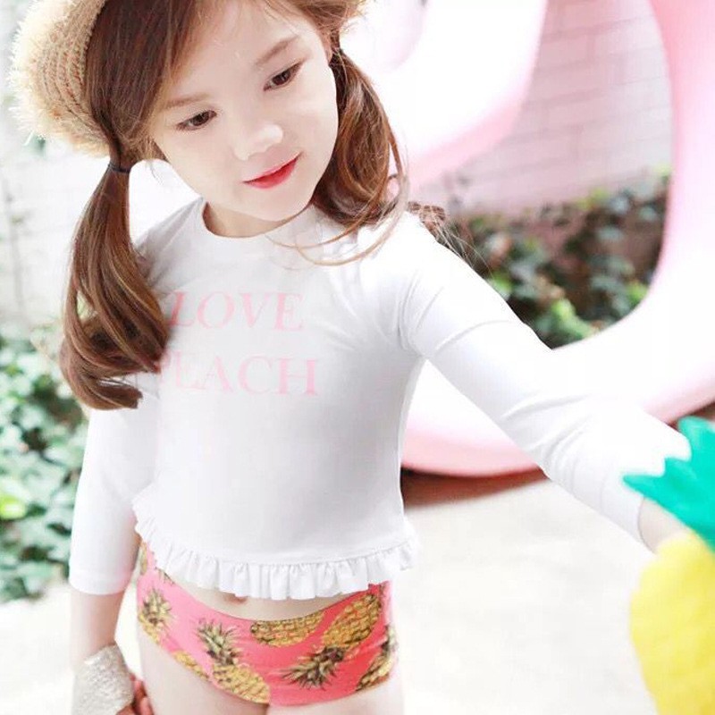 Đồ bơi trẻ em - Áo bơi dài tay kèm quần họa tiết dứa ngộ nghĩnh SPORTY SW8075